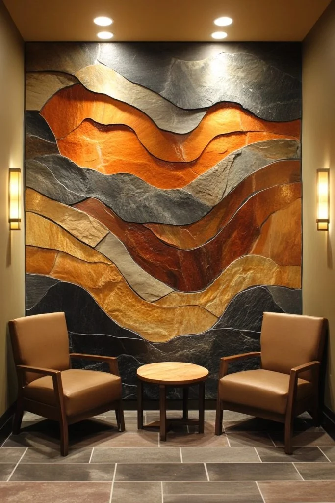 Καλλιτεχνική Τοιχογραφία από Πλακάκια Σχιστόλιθου